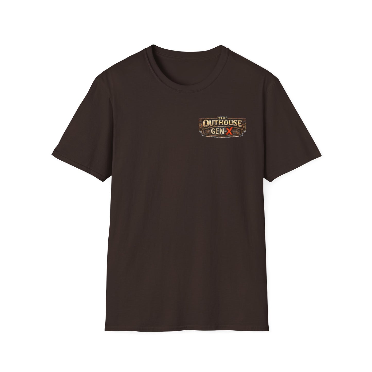 Outhouse Salute T-Shirt — Rustic Hand Gesture Graphic Tee