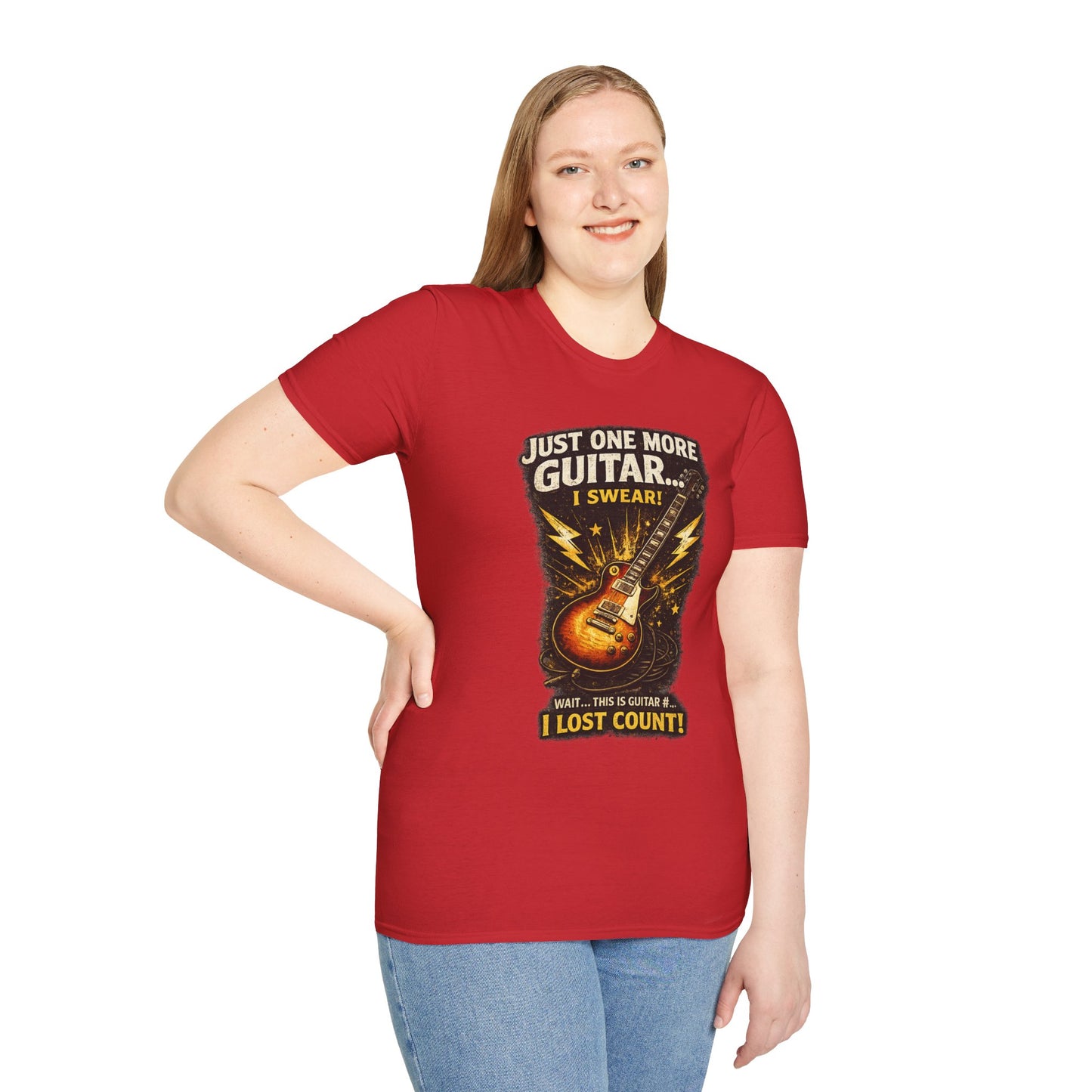 Guitar Lover T‑Shirt — "Just One More Guitar, I Lost Count" Retro Electric Guitar Tee