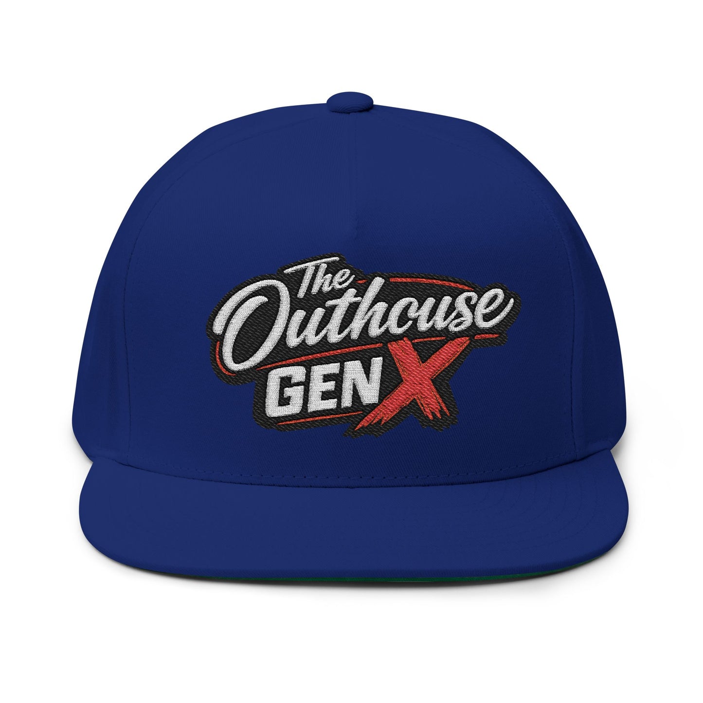 Flat Bill Cap — "The Outhouse Gen X" Embroidered Snapback