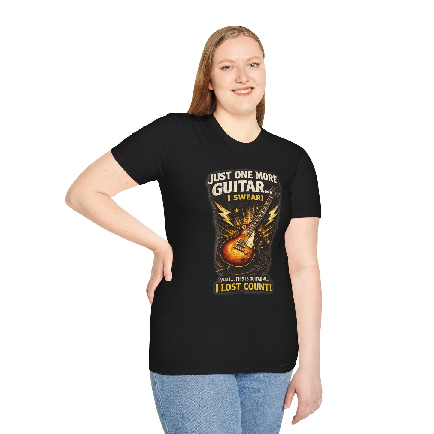 Guitar Lover T‑Shirt — "Just One More Guitar, I Lost Count" Retro Electric Guitar Tee