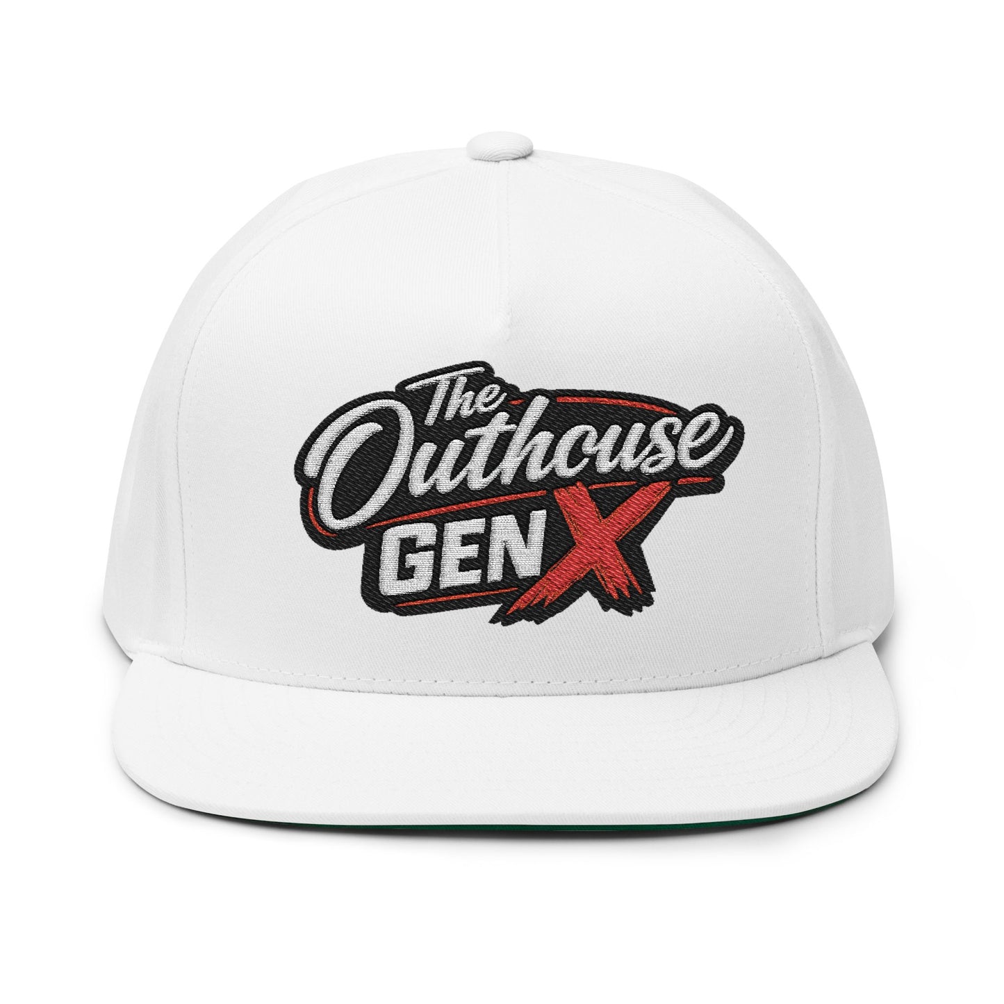 Flat Bill Cap — "The Outhouse Gen X" Embroidered Snapback