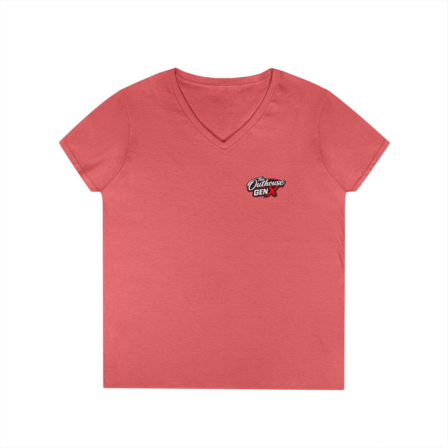 Gen X Raised Outside V‑Neck Tee — "Raised Outside" Retro Bike Graphic