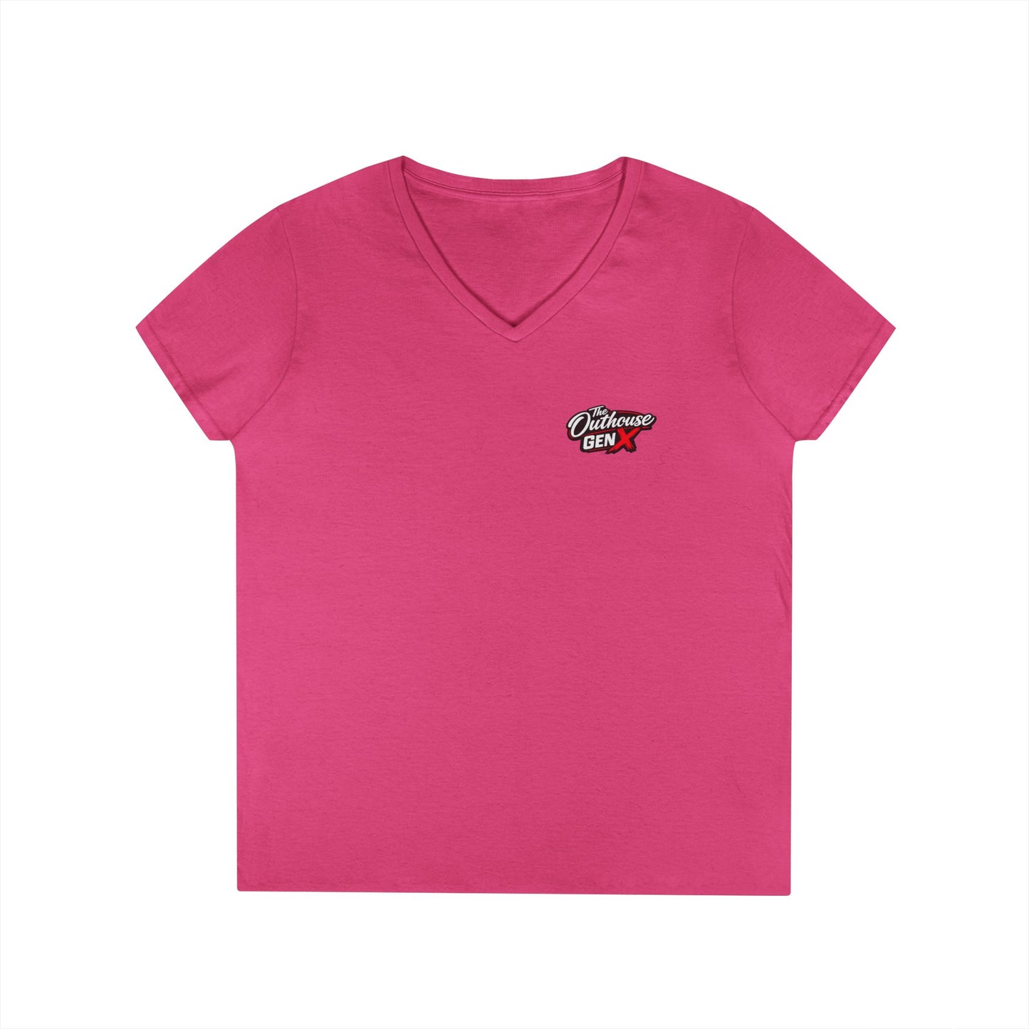 Gen X Raised Outside V‑Neck Tee — "Raised Outside" Retro Bike Graphic