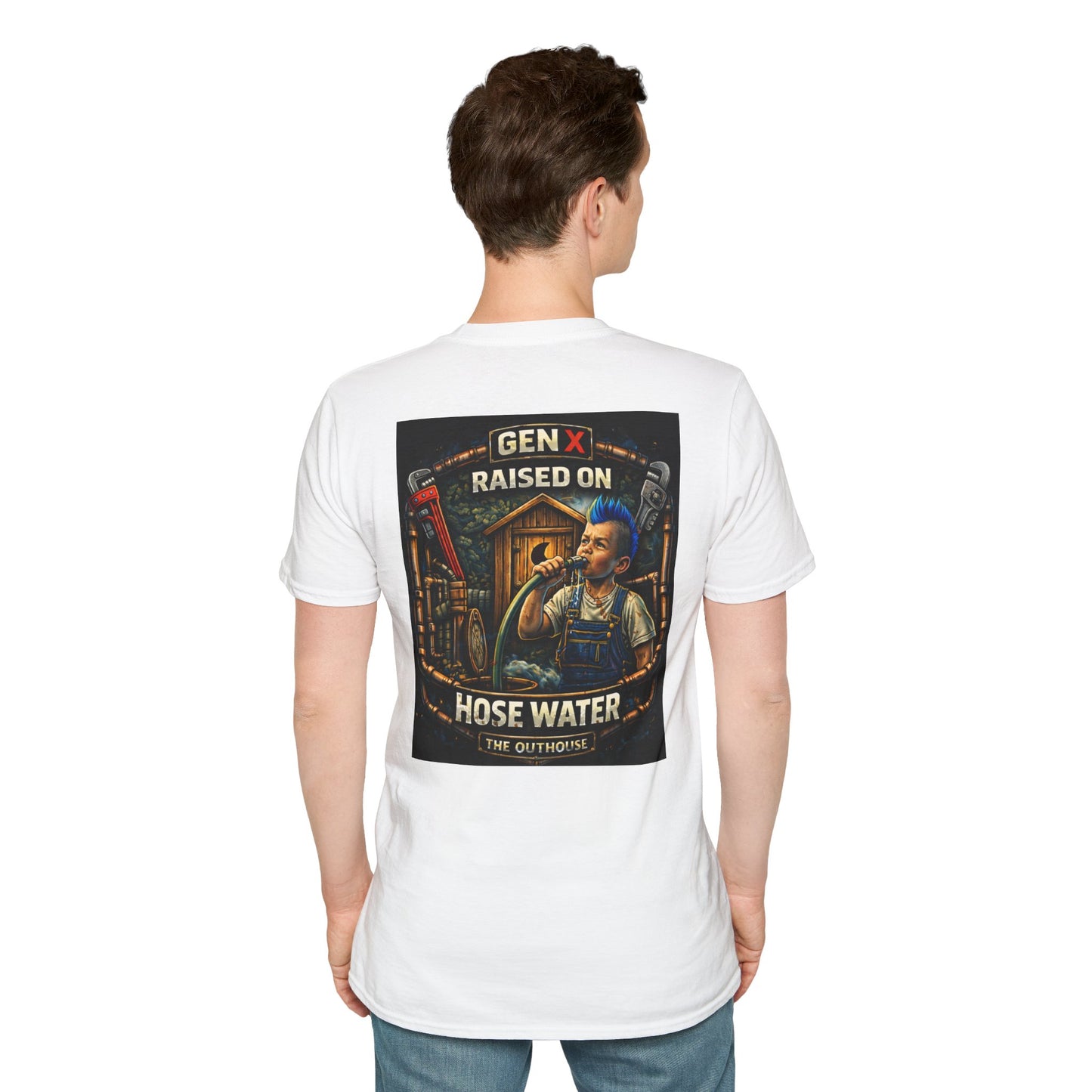 Gen X Hose Water T-Shirt — "Raised on Hose Water" Retro Firehouse Tee