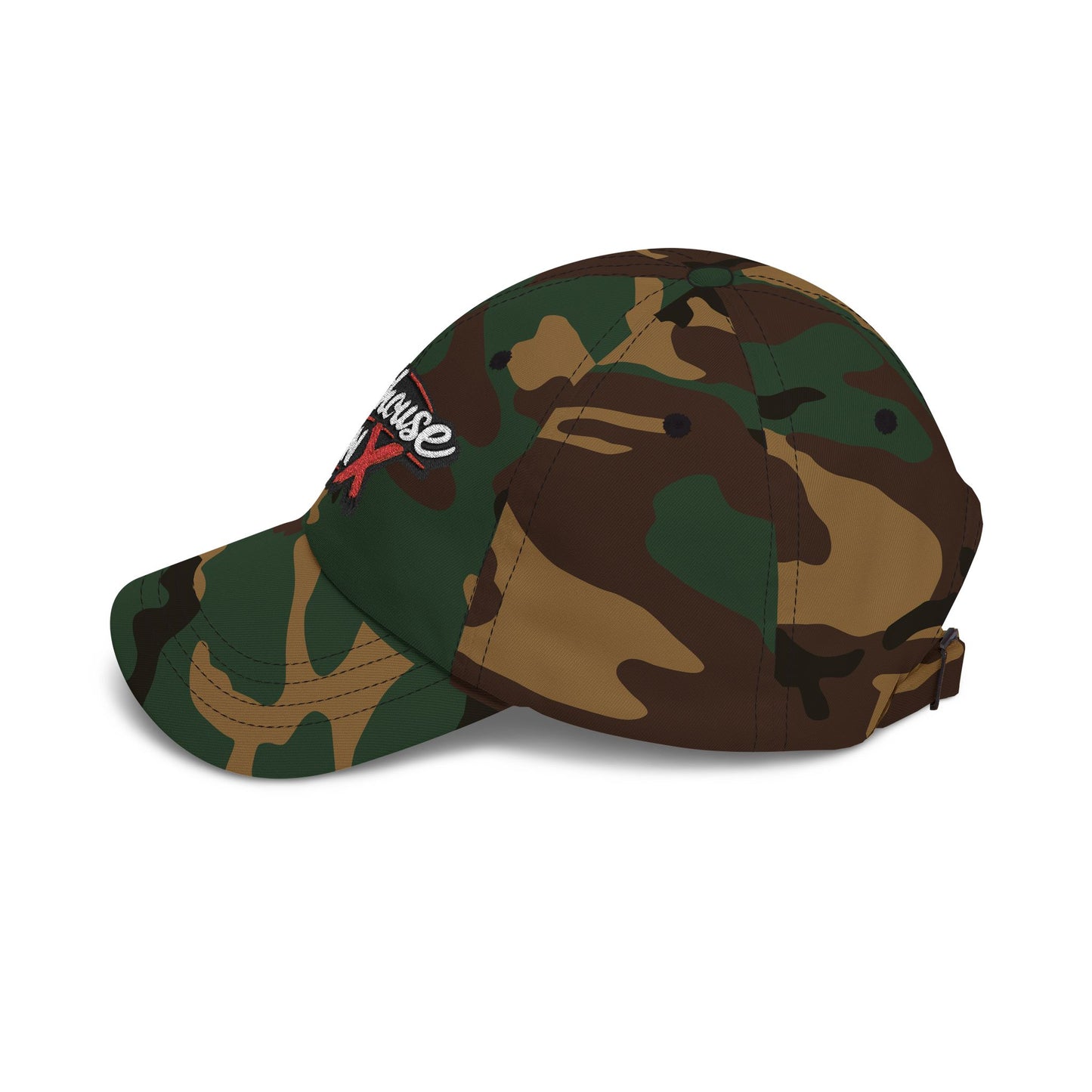 Outhouse Gen‑X Dad Cap — Bold Red X Logo Hat