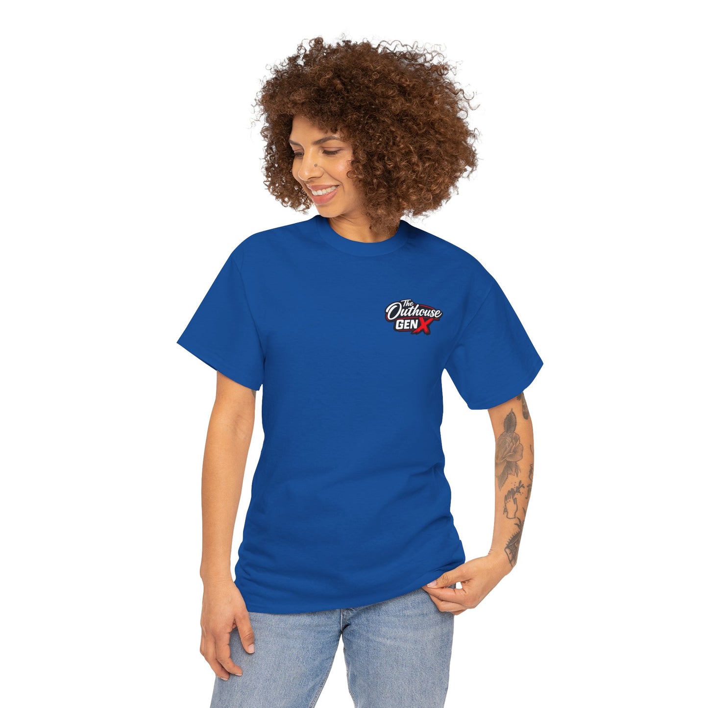 The Outhouse Gen X Tee — Retro Campfire Nostalgia Graphic T-Shirt