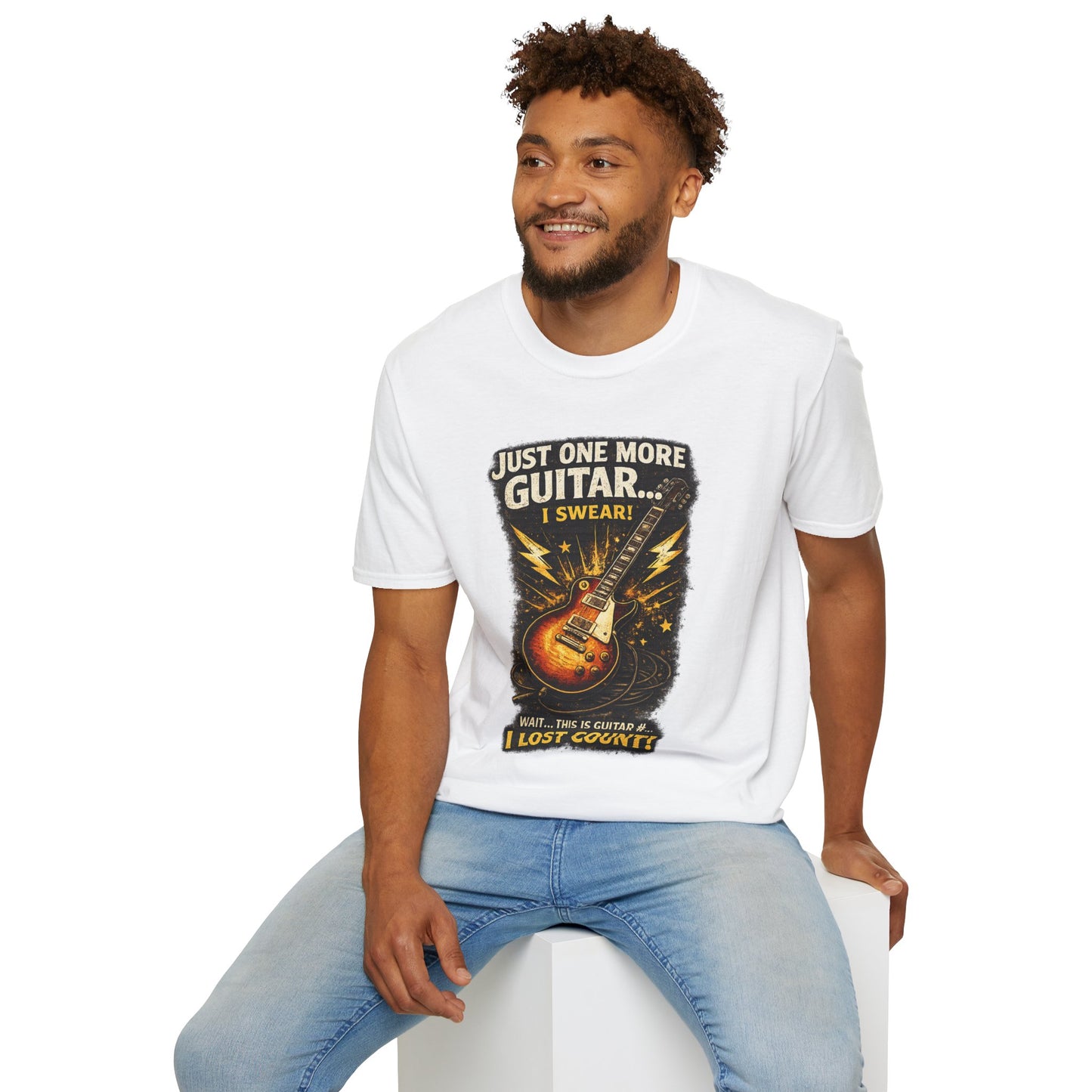 Guitar Lover T‑Shirt — "Just One More Guitar, I Lost Count" Retro Electric Guitar Tee