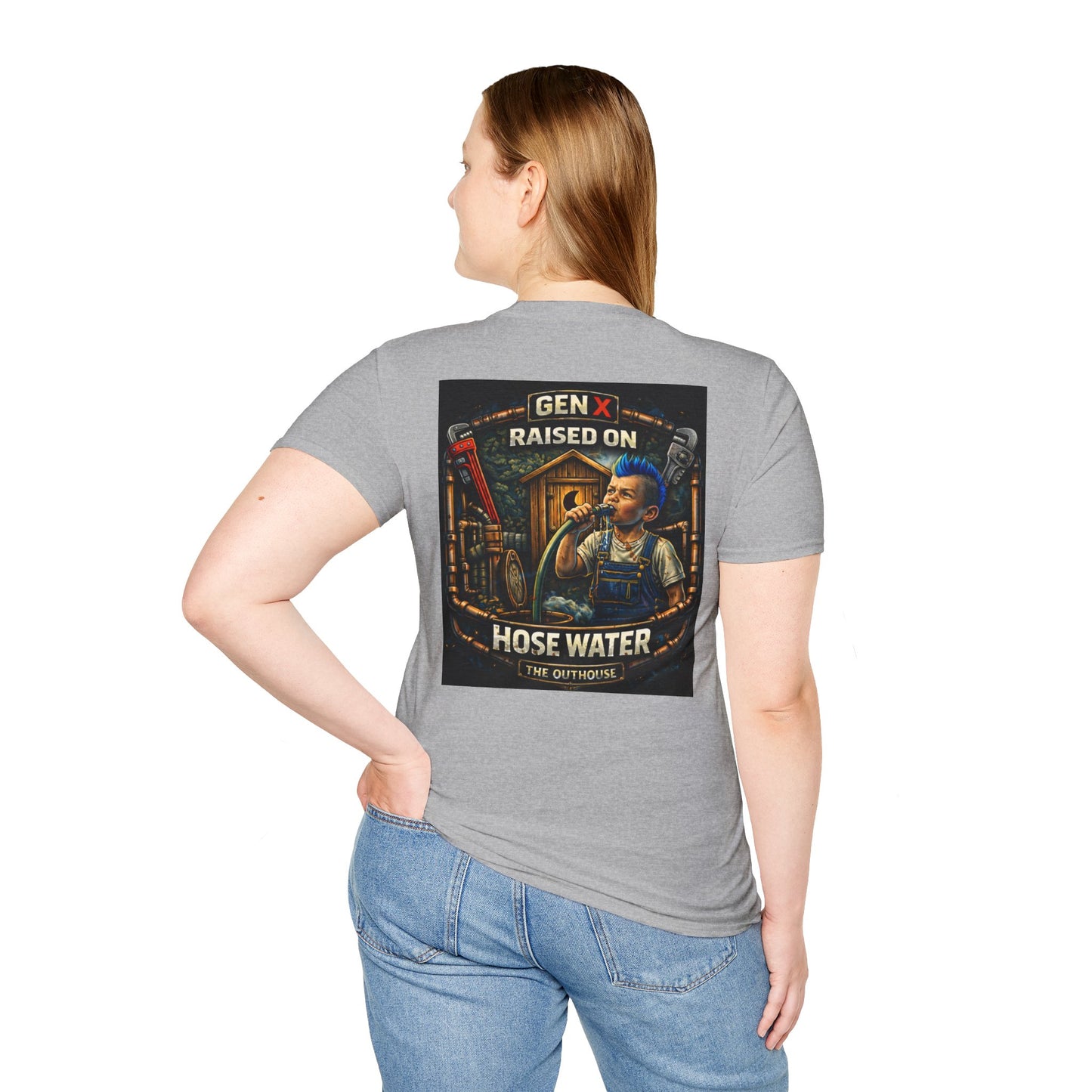 Gen X Hose Water T-Shirt — "Raised on Hose Water" Retro Firehouse Tee