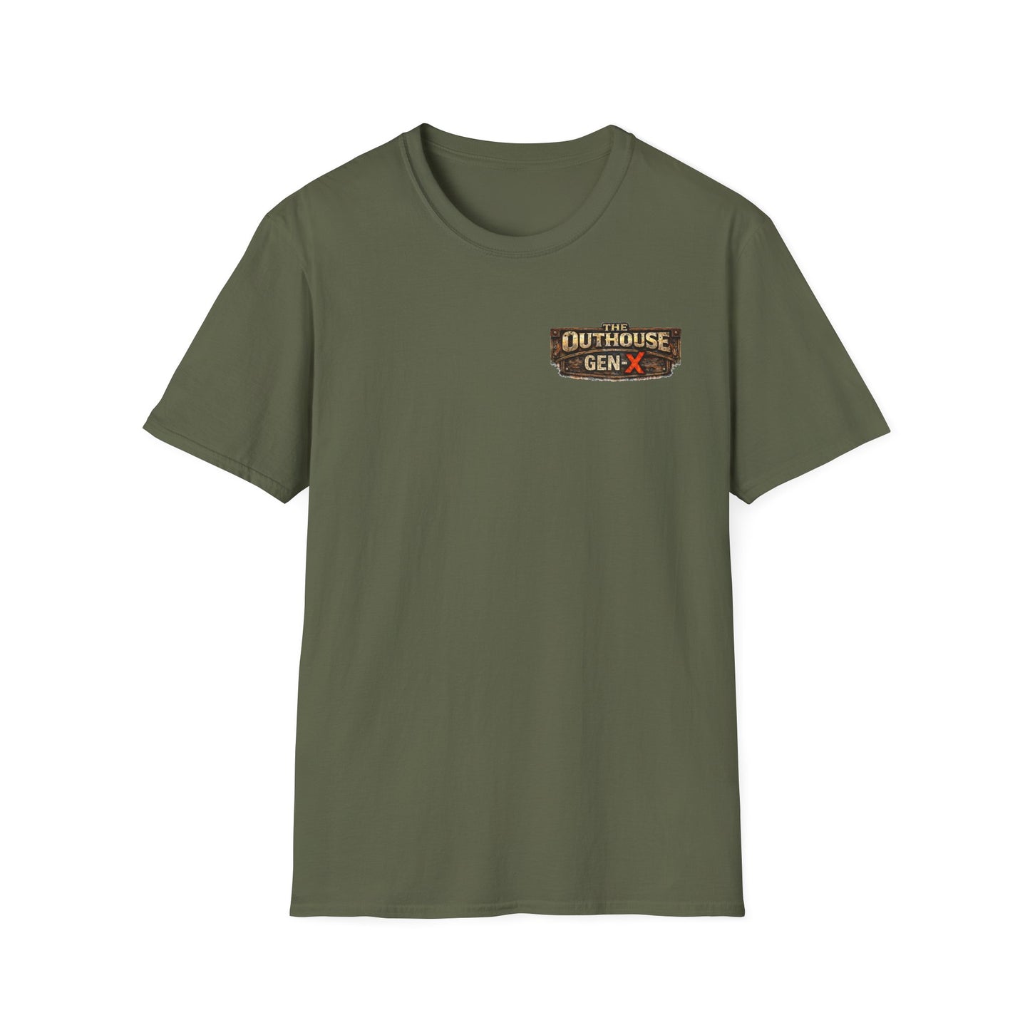 Outhouse Salute T-Shirt — Rustic Hand Gesture Graphic Tee