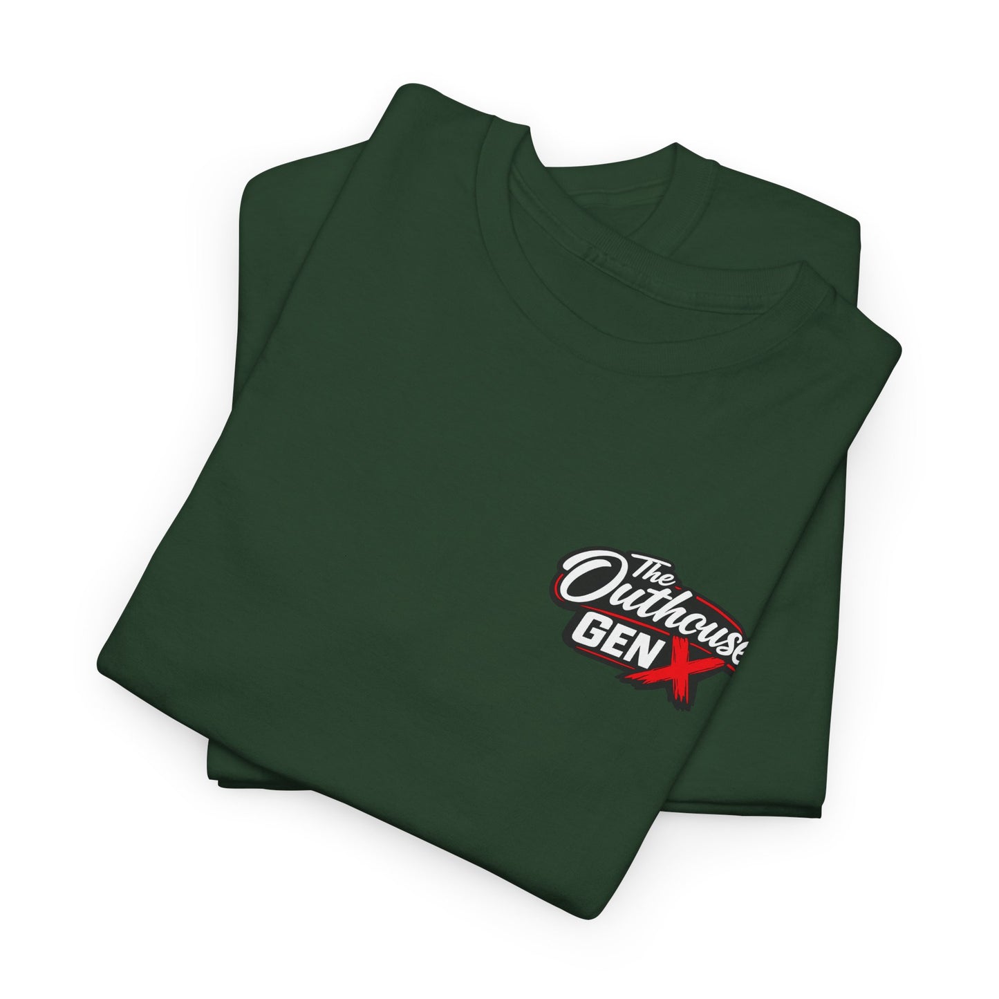 The Outhouse Gen X Tee — Retro Campfire Nostalgia Graphic T-Shirt