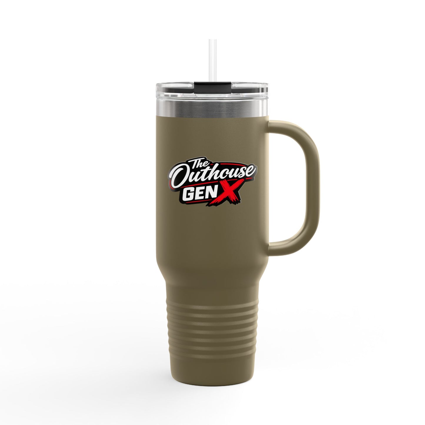 Outhouse Gen-X Insulated Tumbler — 40oz Travel Mug with Red X Logo