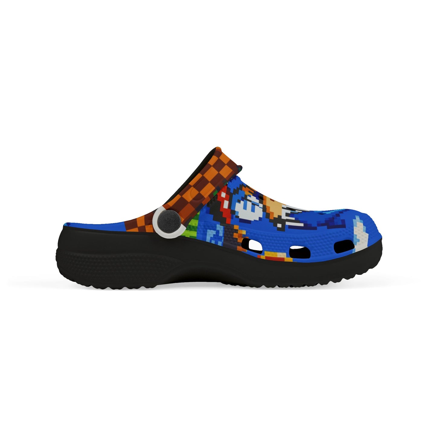 Sonic Pixel Kids Clogs - Blue Retro Gaming EVA Foam Shoes
