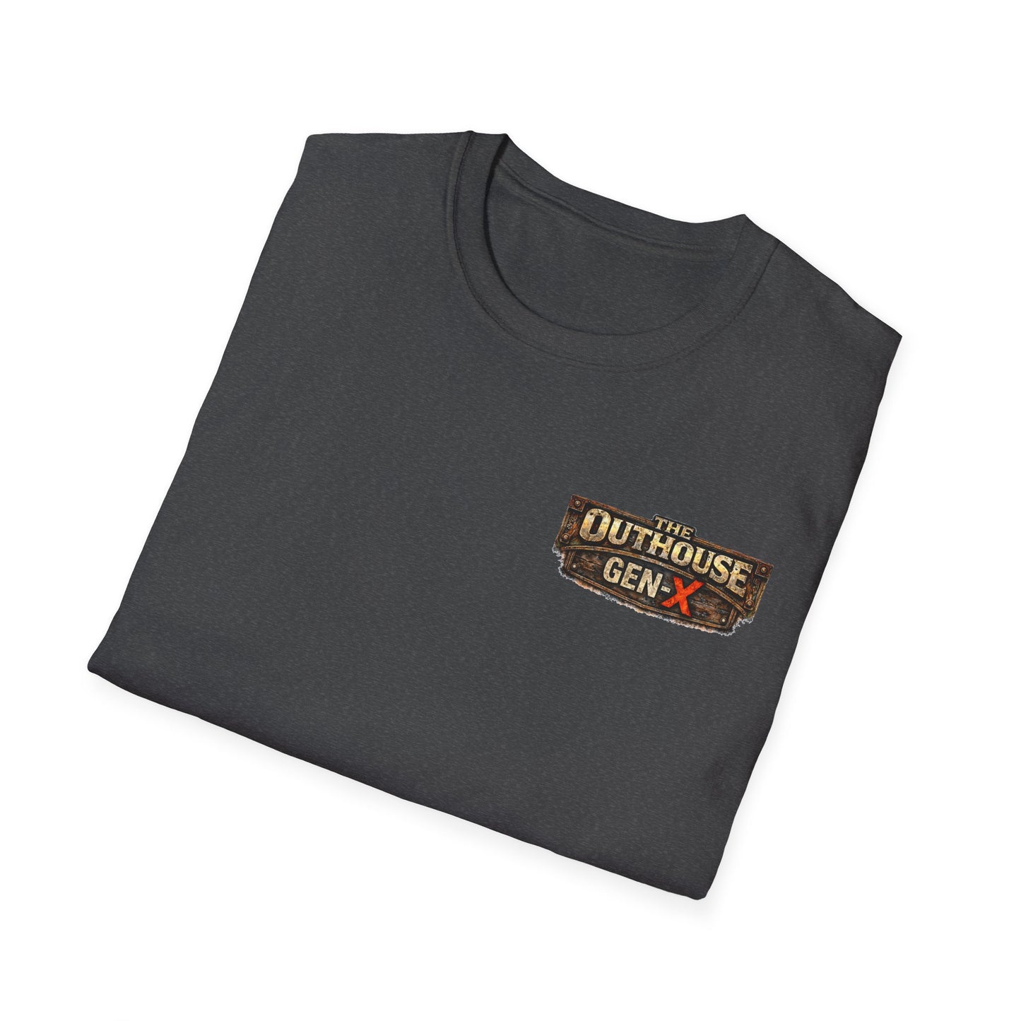 Outhouse Salute T-Shirt — Rustic Hand Gesture Graphic Tee