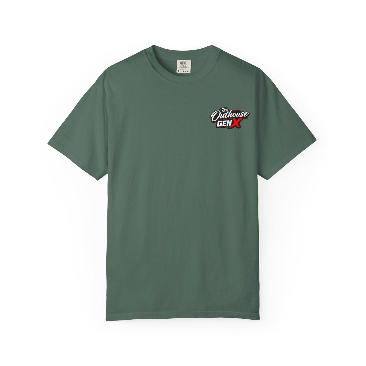 Outhouse Gen X Graphic T-Shirt — Vintage Campfire Adventure Back Print