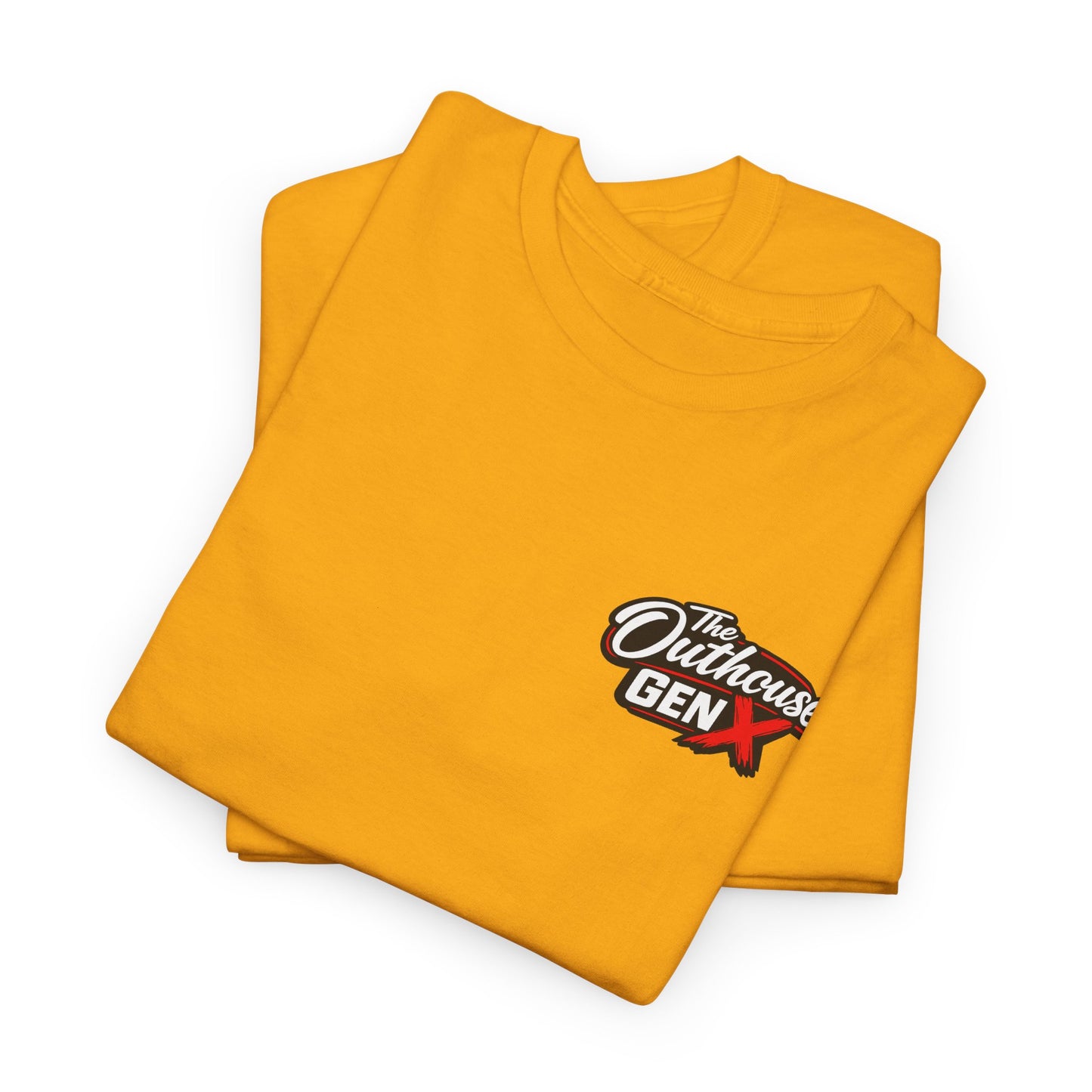 The Outhouse Gen X Tee — Retro Campfire Nostalgia Graphic T-Shirt