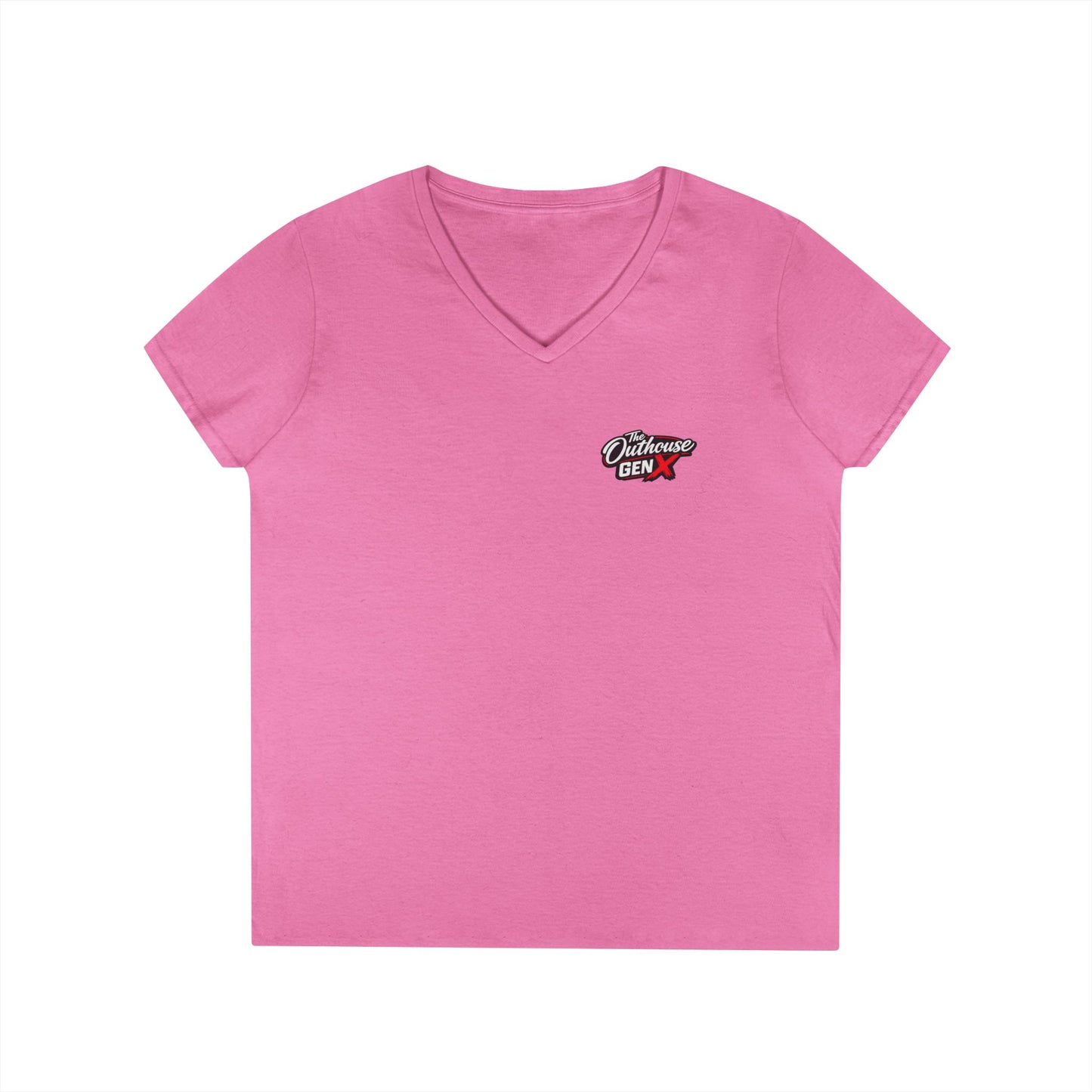 Gen X Raised Outside V‑Neck Tee — "Raised Outside" Retro Bike Graphic