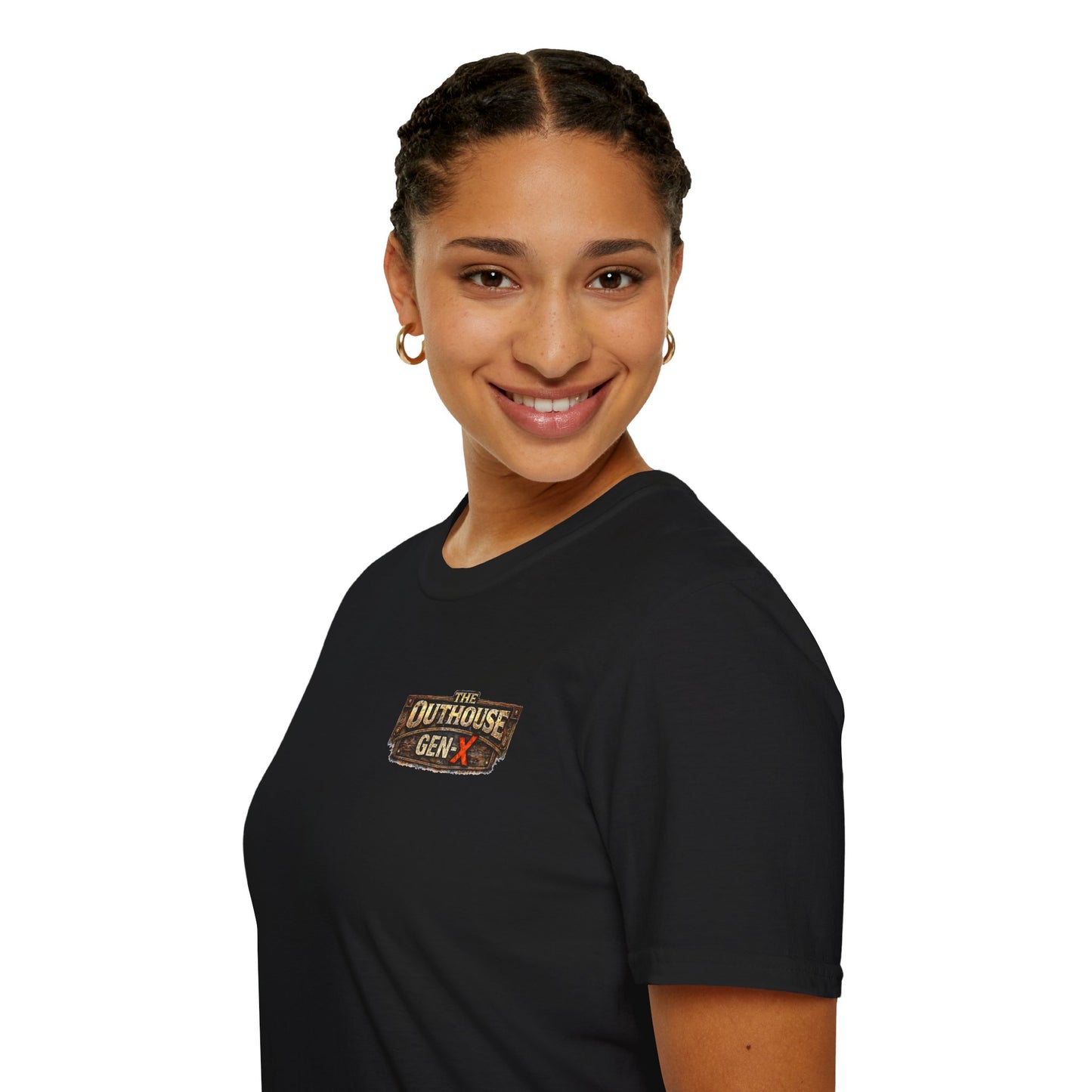 Outhouse Salute T-Shirt — Rustic Hand Gesture Graphic Tee