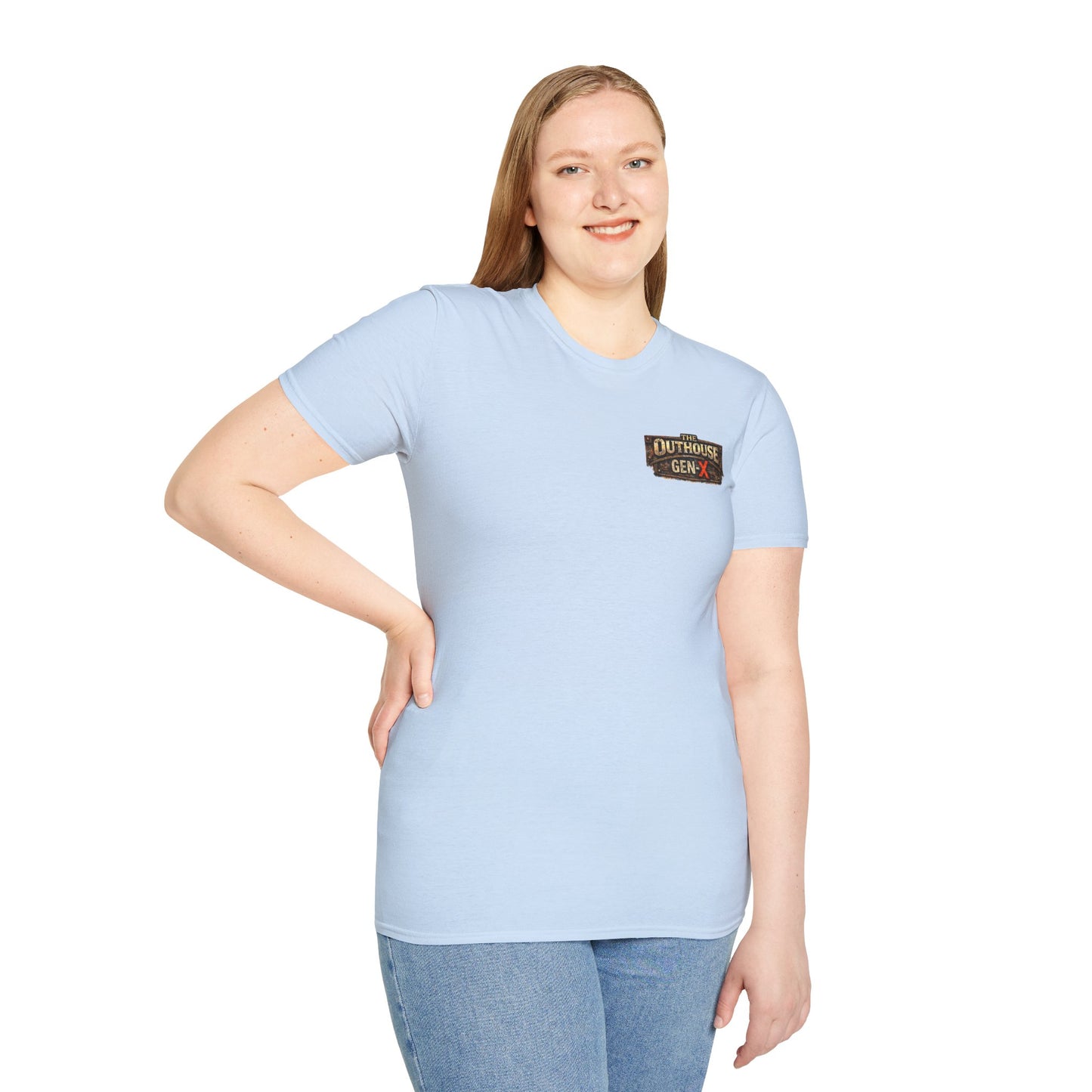 Outhouse Salute T-Shirt — Rustic Hand Gesture Graphic Tee