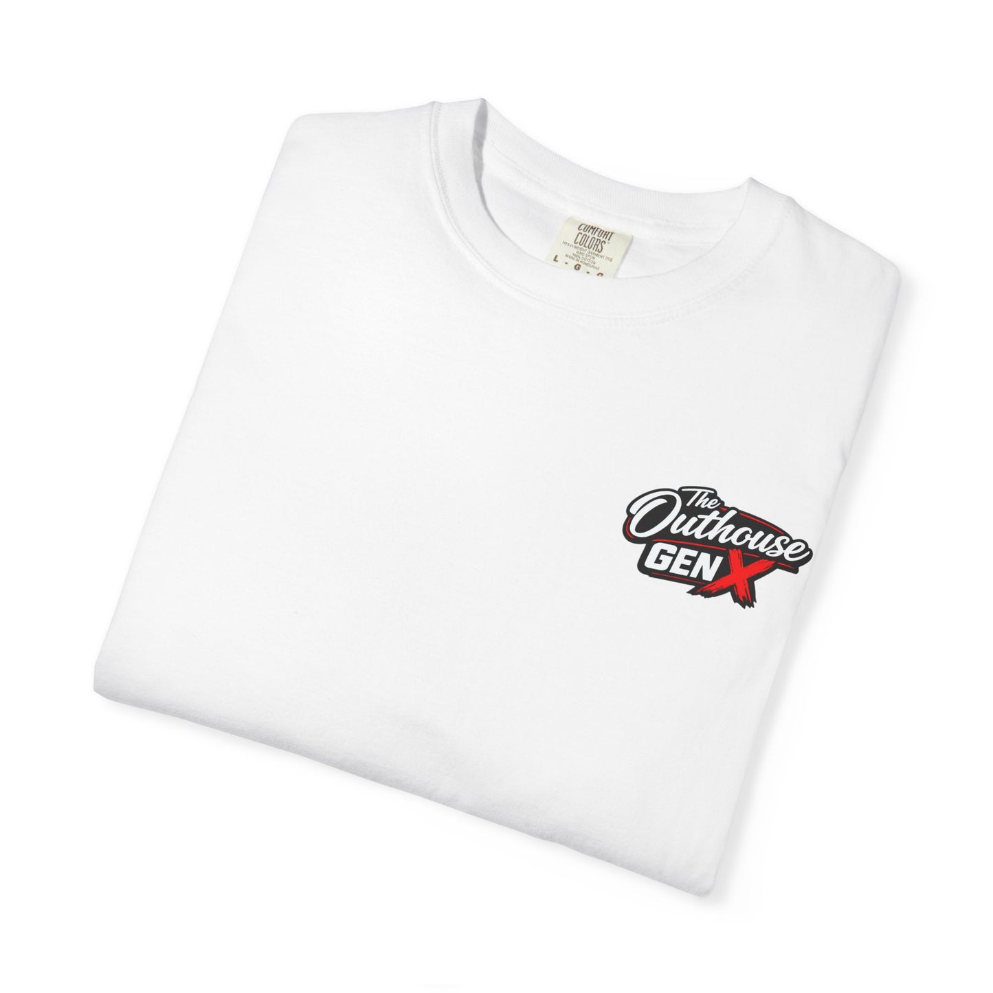 Outhouse Gen X Graphic T-Shirt — Vintage Campfire Adventure Back Print