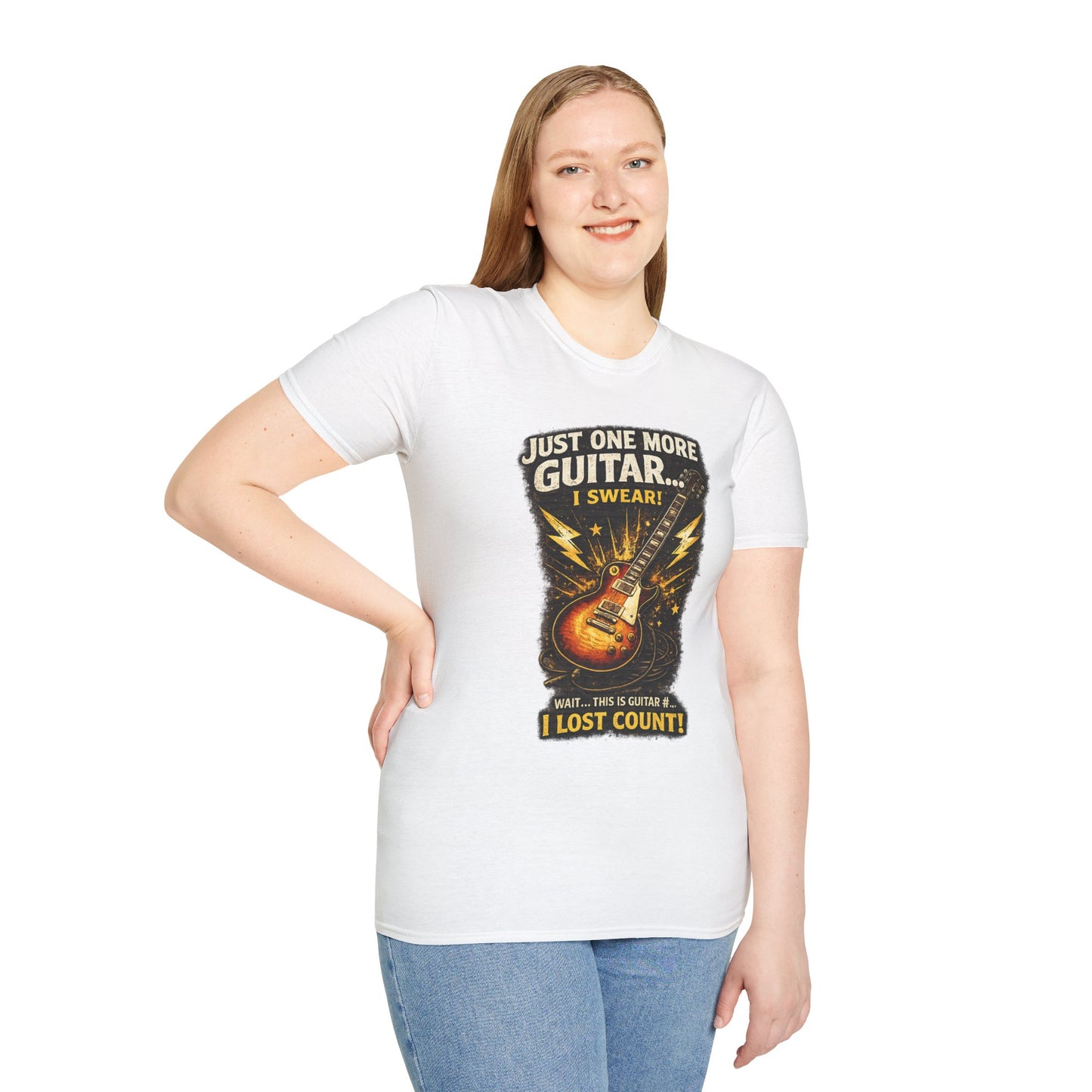 Guitar Lover T‑Shirt — "Just One More Guitar, I Lost Count" Retro Electric Guitar Tee