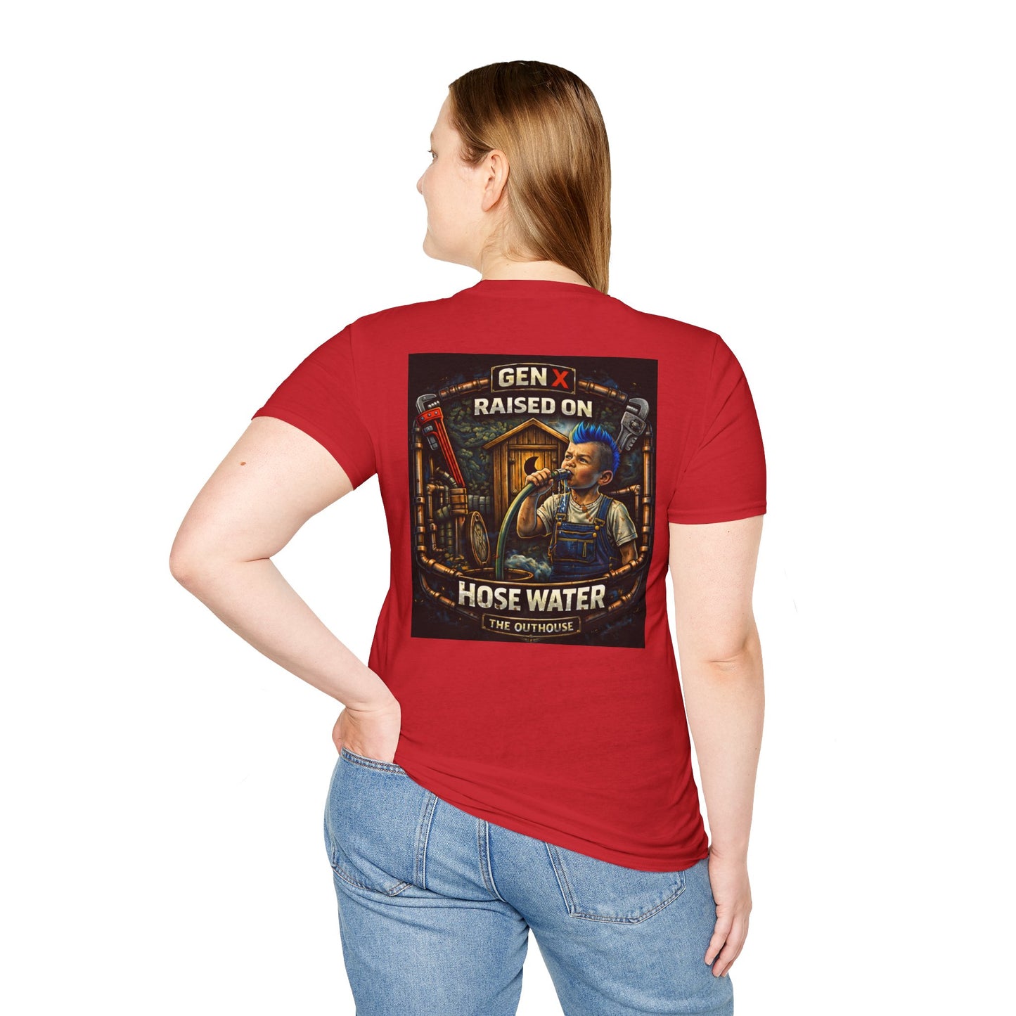 Gen X Hose Water T-Shirt — "Raised on Hose Water" Retro Firehouse Tee